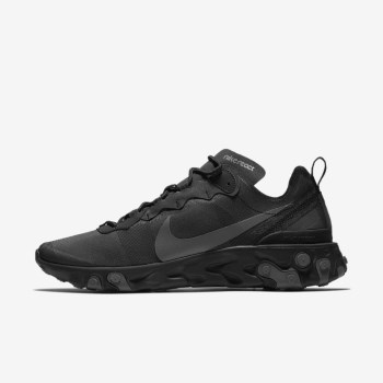 Nike React Element 55 - Férfi Utcai Cipő - Fekete/Sötét Szürke